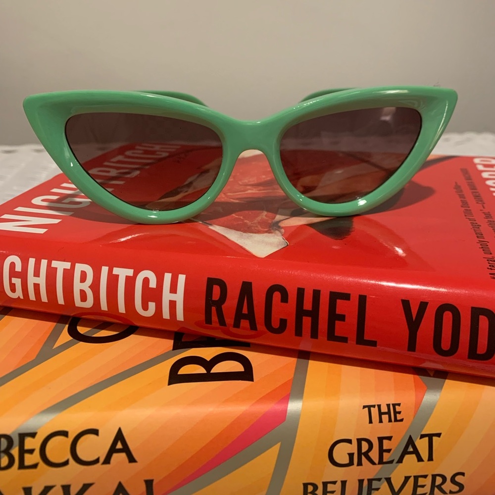 Green cat-eye ASOS glasses. Never been worn. Plastic but they look + feel nice.